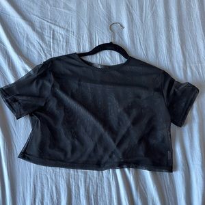 Black Missguided Mesh Top